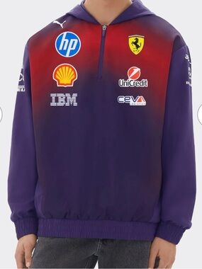Ferrari Purple and Red Gradient Sponsor Hoodie